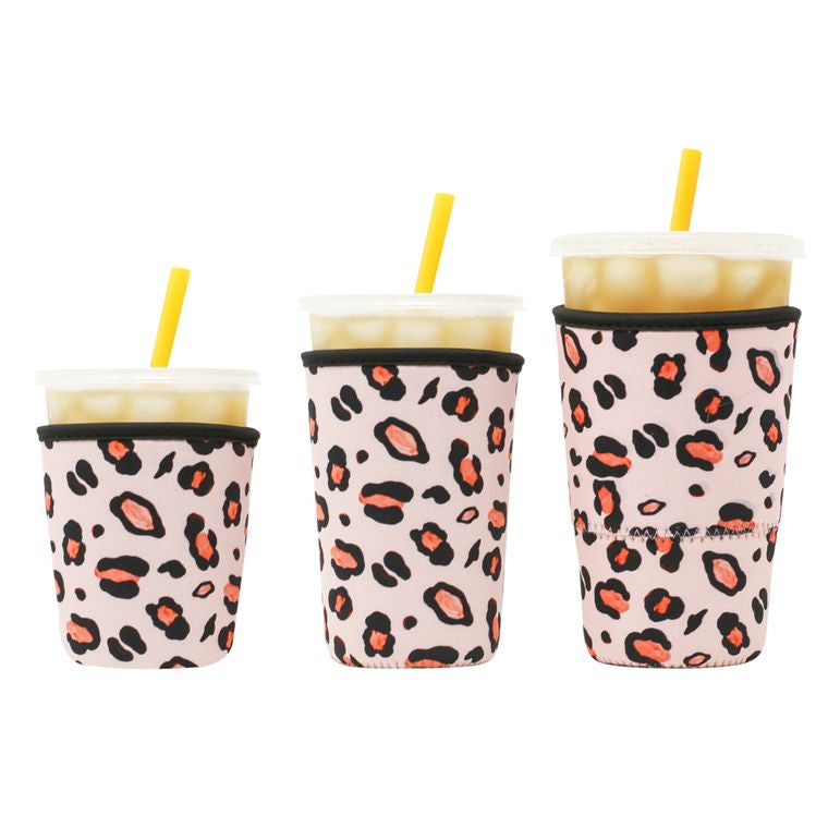 Insulated Drink Sleeve Pink Leopard LARGE - Premium Drink Sleeve - Just $10! Shop now at Nine Thirty Nine Design