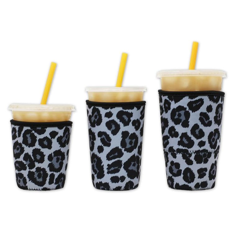 Insulated Drink Sleeve Grey Leopard LARGE - Premium Drink Sleeve - Just $10! Shop now at Nine Thirty Nine Design