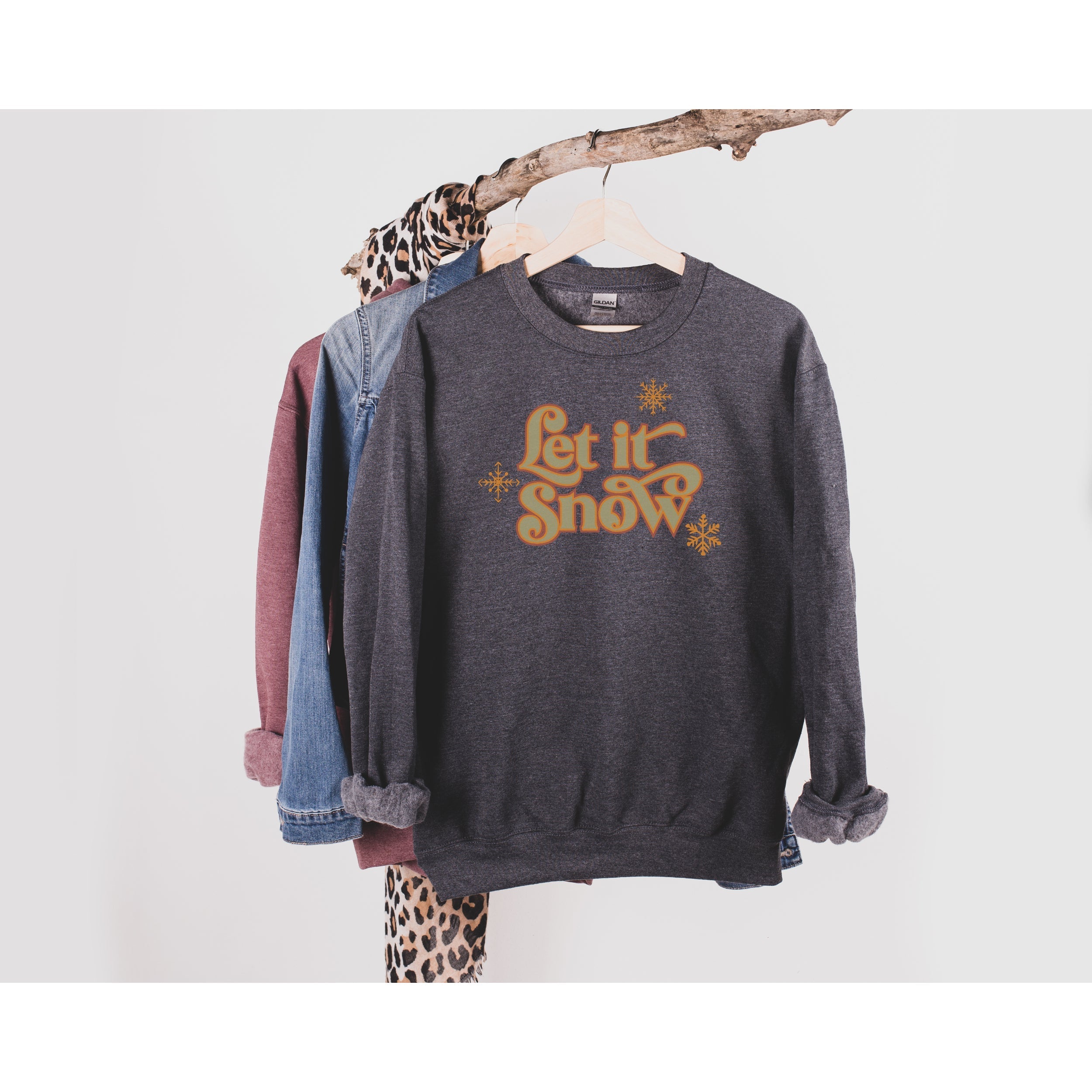 Christmas Sweatshirt, Let It Snow, Holiday Sweaters For Women