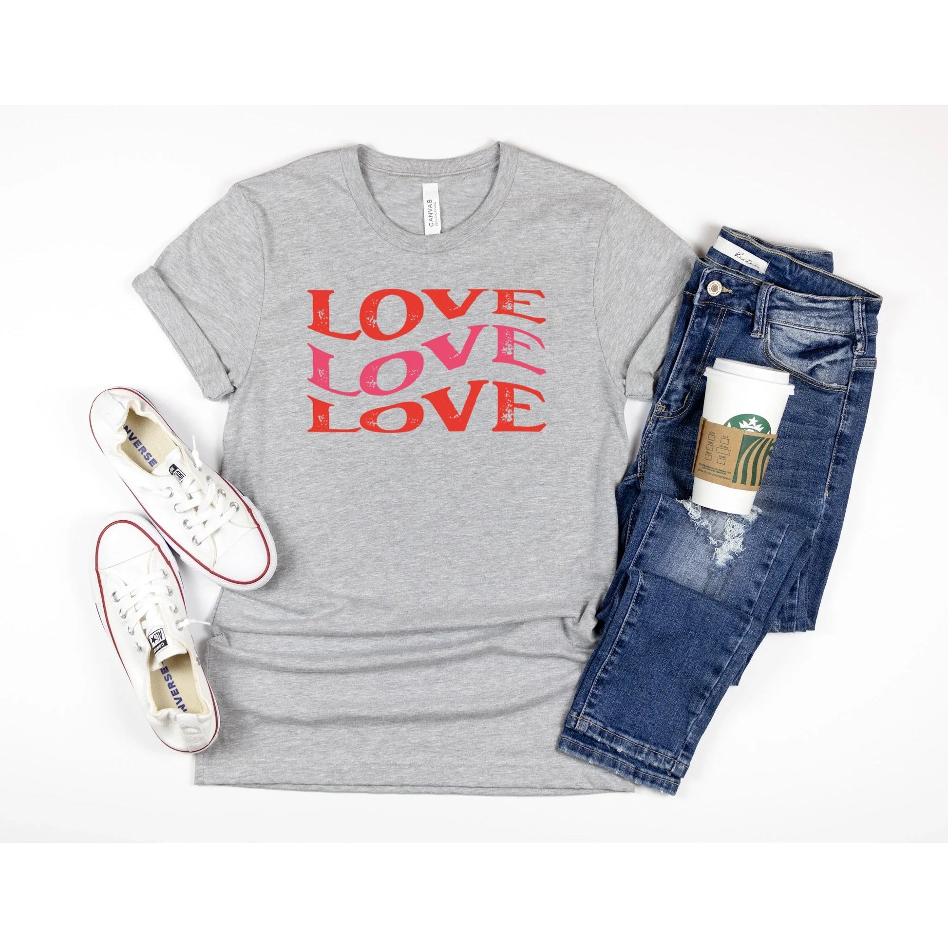 Love Love Love Tshirt, Valentines Day Tshirt - Premium T-Shirt - Just $21.50! Shop now at Nine Thirty Nine Design