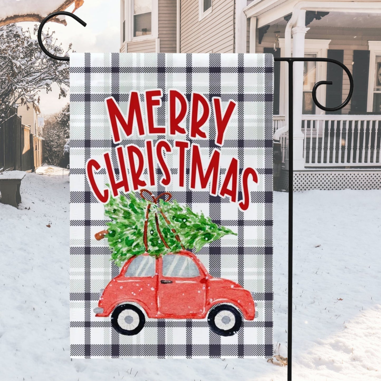 Christmas Car With Tree Garden Flag - Premium Flags & Windsocks - Just $16.99! Shop now at Nine Thirty Nine Design