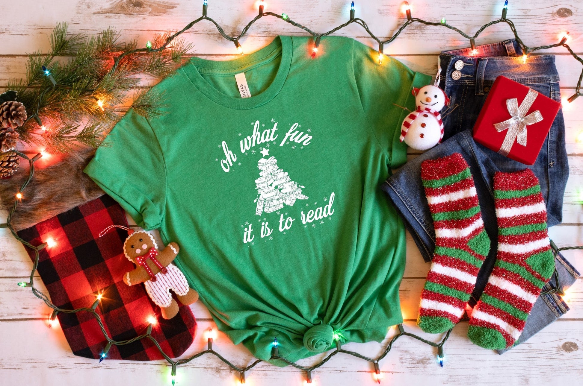 Oh What Fun it Is To Read Shirt, Book Lover Shirt, Book Christmas Shirt, Librarian Christmas Gift, Christmas Book Shirt, Book Christmas Tree - Premium T-Shirt - Just $21.50! Shop now at Nine Thirty Nine Design