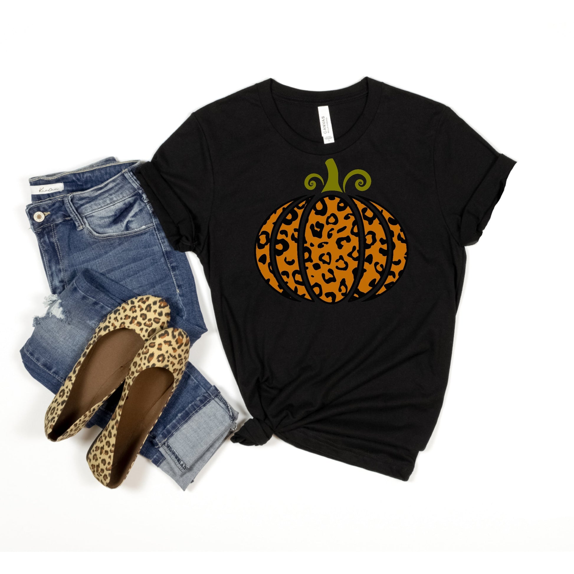 Orange Leopard Print Pumpkin Short Sleeve Tee - Premium T-Shirt - Just $22.50! Shop now at Nine Thirty Nine Design