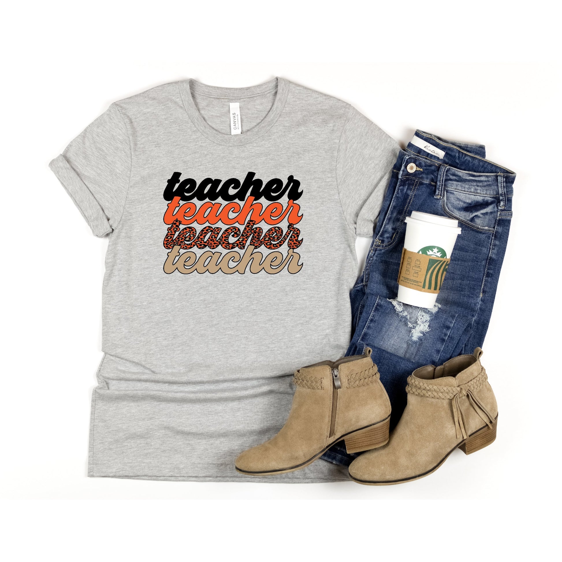 Halloween Teacher Shirt, Fall Teacher Shirt, Leopard Teacher Shirt, Trendy Teacher Tshirt, Cute Teacher Outfit, Teacher Gift, Spooky Teacher - Premium T-Shirt - Just $21.50! Shop now at Nine Thirty Nine Design