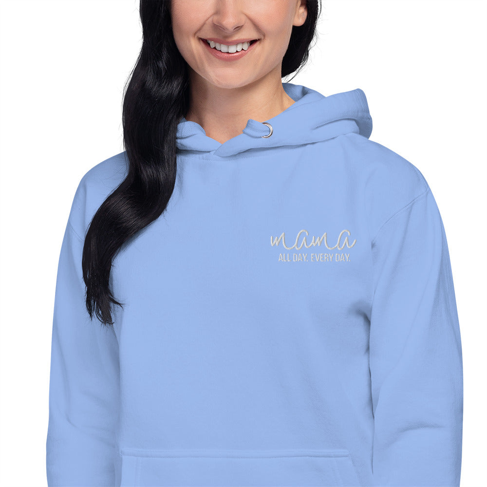 Mama All Day Every Day Embroidered Hoodie - Premium Shirts & Tops - Just $41! Shop now at Nine Thirty Nine Design