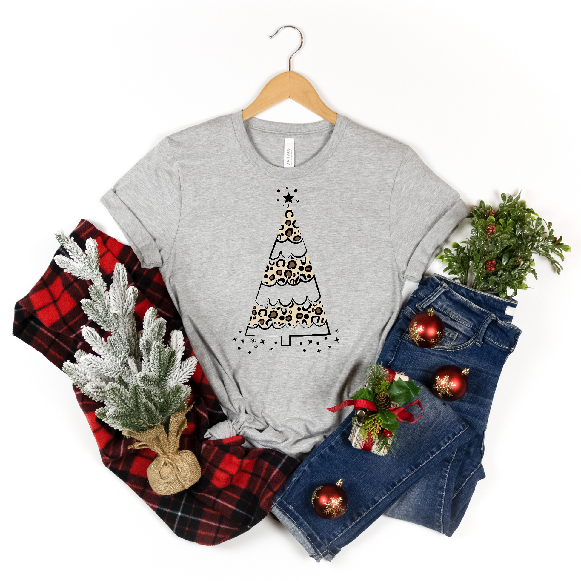 Leopard Christmas Tree T-Shirt T-Shirt